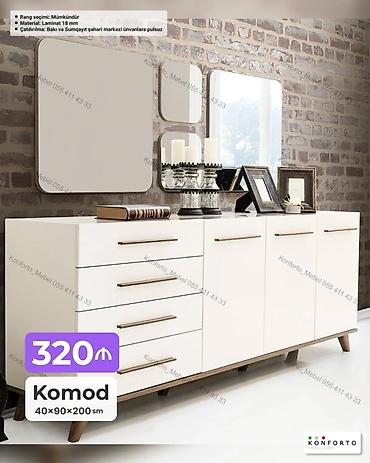 Komod – 40×90×200 sm Rəng seçimi: mümkündür Material: 18 mm