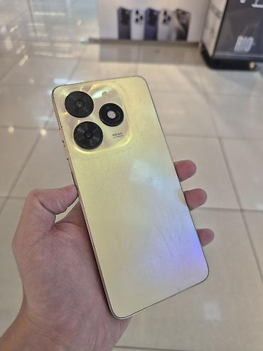 poco c6: Tecno Spark 20C, Б/у, 128 ГБ, цвет - Желтый — 1