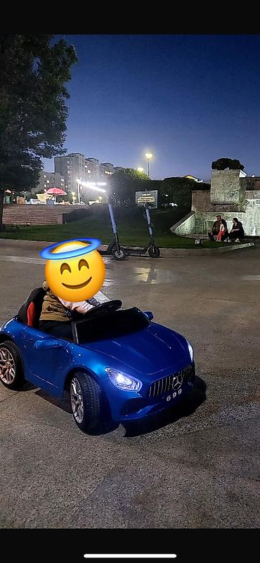 Uşaq üçün elektrik maşınları: Uşaq üçün elektrikli minik maşını – Mercedes üslubunda, mavi rəng — 2