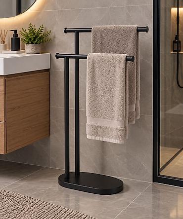 Držač za peškire samostojeći metalni 40 x 20 x 70/80 cm ✅ Novo