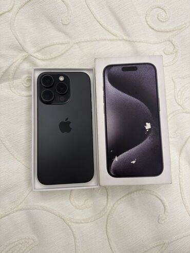 скупка айфонов: IPhone 15 Pro, Скидка 10%, Б/у, 256 ГБ, Black Titanium, Кабель, Коробка, 100 %