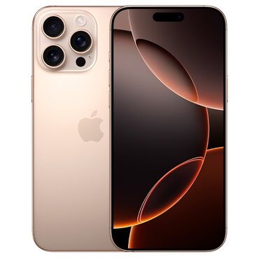 Apple iPhone: IPhone 16 Pro Max, Новый, 256 ГБ, Desert Titanium, Кабель, Коробка, 100 %