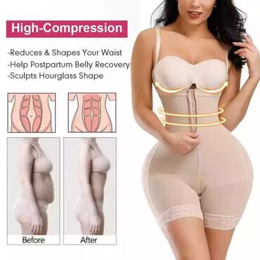 белая ночная сорочка: Корректирующее боди корсет с высокой компрессией - Формирует талию