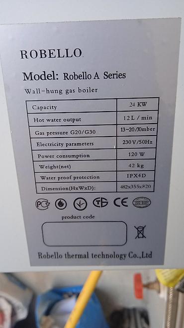 Təmir və tikinti: Robello A Series divar tipli qaz qazanı - Güc: 24 kW - İsti su — 2