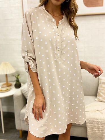 Haljine: Haljina-košulja sa tufnama - Model: ležerna A-linija, dužina iznad — 8