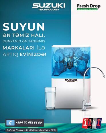 Техника для приготовления еды: Suzuki brendi * Yapon texnologiyası ilə Türkiyə istehsalı, * Su