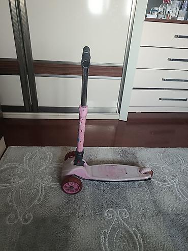 Samokatlar: Uşaq skuterı – 3 təkərli, sükanlı model - Rəng: açıq çəhrayı - — 2