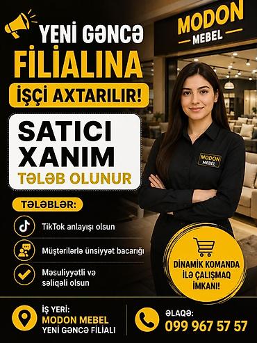 satici kassir: Satış məsləhətçisi tələb olunur, Yalnız qadınlar üçün — 1