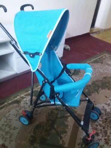 запчасти на детские коляски: Коляска, цвет - Голубой, Б/у