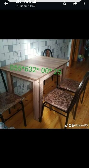 Bağ, çöl masa və oturacaq dəstləri: Yeni, Kvadrat masa, 4 stul, Açılmayan, Azərbaycan — 5