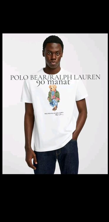 ağ qara kişi futbolkaları: Polo /ralph lauren bear original