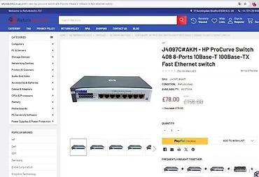 Modemi, ruteri i mrežni uređaji: HP ProCurve Switch 408 (model J4097C) - Mrežni preklopnik sa 8 Fast — 3