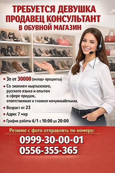 Требуется Продавец-консультант в Магазин обуви, График: Шестидневка, % от продаж, Полный рабочий день