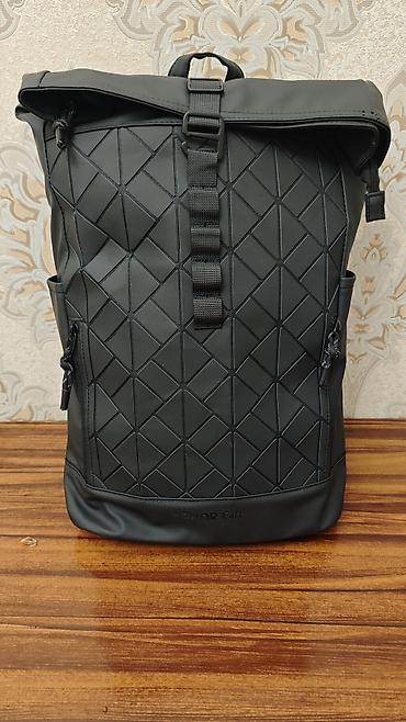 Rukzaklar: HONOR Gift şəhər tipli bel çantası - Rəng: qara - Roll-top dizayn — 3