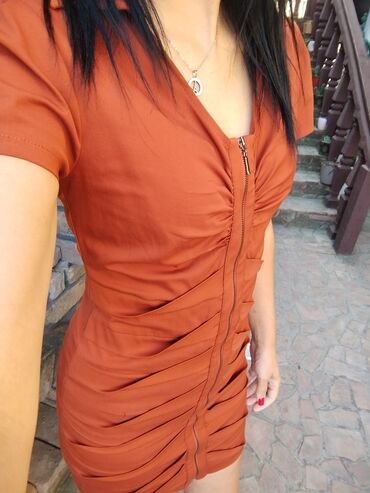 haljine za trudnice h: M (EU 38), color - Orange, Short sleeves