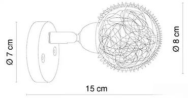 set stocica 3 u 1: Zidna lampa – metal, hrom, pokretna, L 15 cm - Materijal: metalno — 4