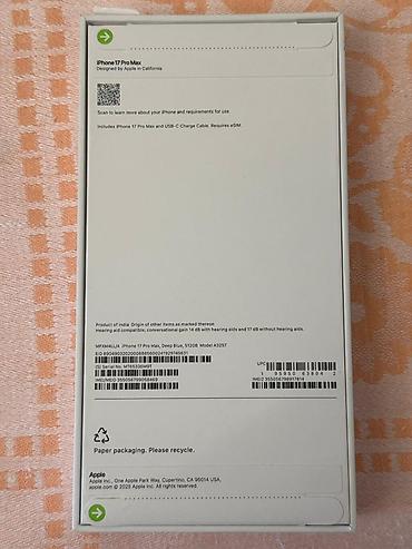 iphone 17 pro kabro: IPhone 17 Pro Max, 512 GB, Göy — 1