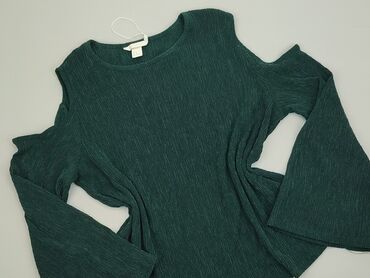 Bluzki: Bluza H&M, M (EU 38), stan - Bardzo dobry, wzór - Jednolity kolor, kolor - Zielony