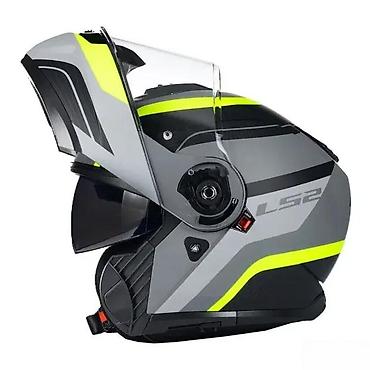 Ostali motocikli i skuteri: LS2 modularna kaciga – siva/fluorescentno žuta - Tip: preklopna — 1