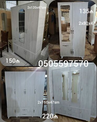 Dolablar: Yeni, Açılan, 4 qapılı Düz dolab, Qarderob, paltar dolabı — 24