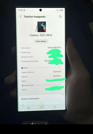 samsung ultra 10: Samsung Galaxy S22 Ultra, 256 GB, rəng - Qara, Barmaq izi — 6