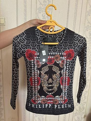 qara pp: Philipp Plein qadın köynəyi – uzunqollu, dairəvi yaxalı model. Qara — 1