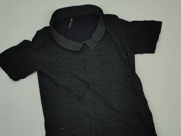 czarne bluzki krótki rekaw: Blouse, XL (EU 42), condition - Good