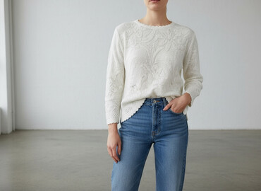 bluzy z wełny merino: Women`s sweater, size M
