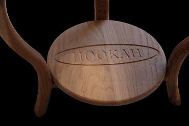 Журнальные столы: Столик для кальяна из натурального дерева - Функциональный круглый — 4