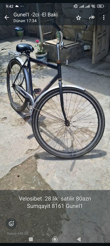 Şəhər velosipedləri: Şəhər velosipedi 28", sürətlərin sayı: 1