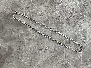 Gümüş rəngli zəncir boyunbağı - Material: metal ərinti, parlaq gümüş — 2