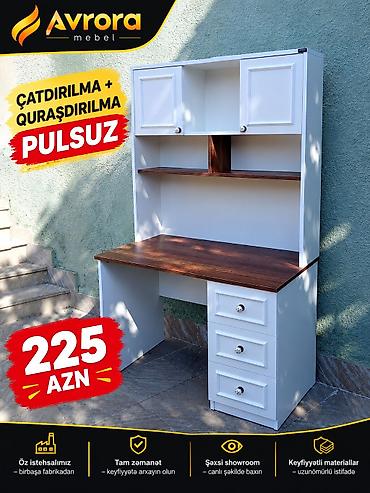 Düz masa, Stulsuz, Polkalı, Siyirməli, Rusiya, Mat laminat