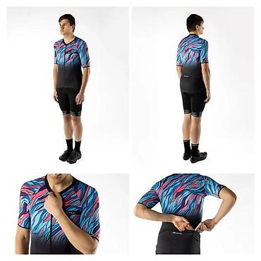 Oprema za bicikliste: DRES FORCE LIFE KRATKI RUKAV, CRNA-PLAVA-ROZE | Dres je dizajniran — 3