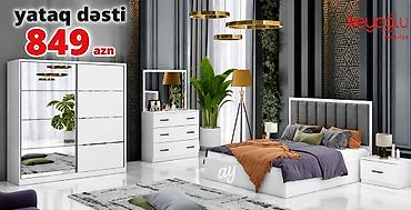 белый рабочий стол: Yataq dəsti – 849 AZN Müasir, minimalist dizaynlı ağ rəngli yataq — 1
