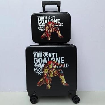 Putni koferi i torbe: Set kofera sa motivom superheroja – 2 dela - Dizajn: crni kofer i — 1