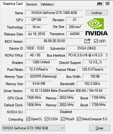 Техника и электроника: Видеокарта для ПК EVGA GeForce GTX 1060, 6 ГБ, Б/у — 4