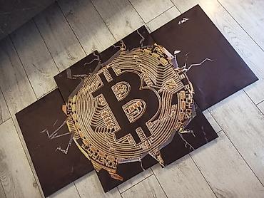 Декор и интерьер: Продаю 3D модульную картину "Bitcoin" б/у ни разу не использовали, ы — 2