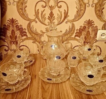 Çay dəstləri və servizlər: Çay dəsti, Xrustal, Bohemia, 6 nəfərlik, Çexiya