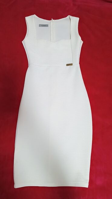 čipkaste haljine svecane haljine do kolena: S (EU 36), color - White, Evening, With the straps