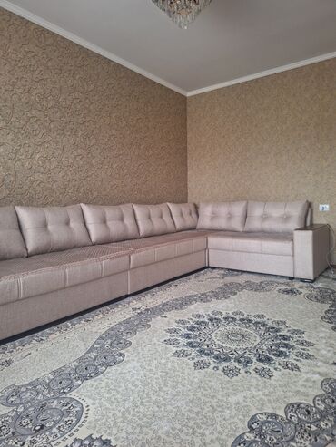 раскладной диваны: Угловой диван, цвет - Бежевый, Новый