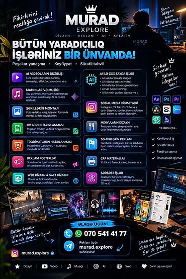Murad Explore – Dizayn, Reklam, AI və Kreativ studiya Bütün