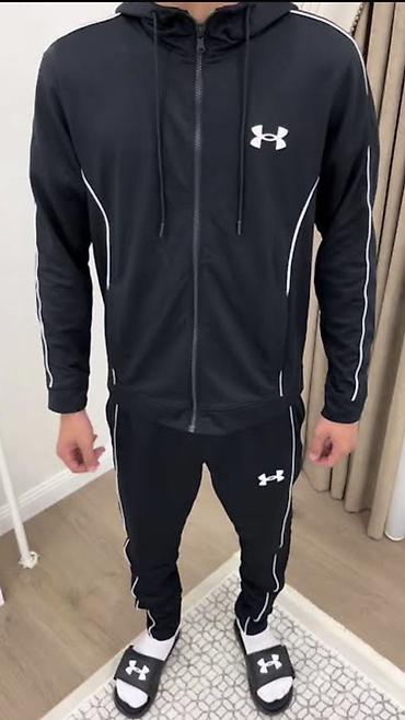 Мужской спортивный костюм Under Armour, черный - Комплект: худи на