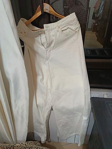trapes şalvar cins: Krem rəngli denim şalvar - Material: sıx toxunmuş denim (pambıq — 1