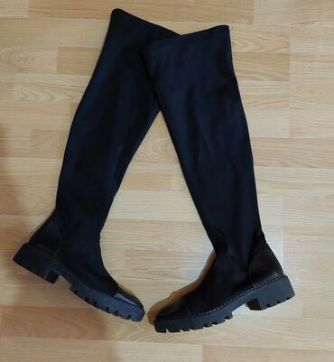 zara crna midi haljina: High boots, Zara, 41