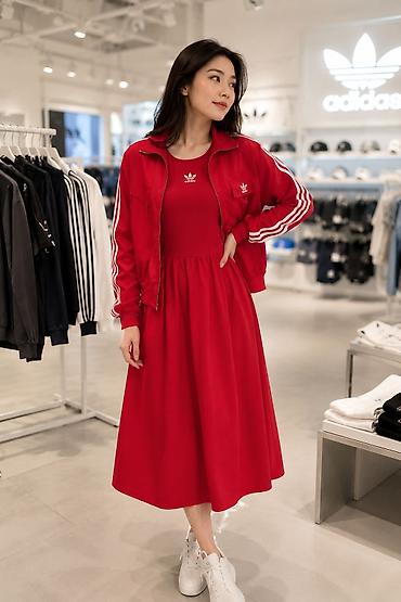 adidas куртки: Женский спортивный комплект adidas Originals: миди‑платье и — 3