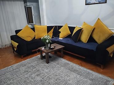 deri xalca: Məhsul: Yumşaq mebel dəsti – L formalı künc divan + puf/oturacaq — 1