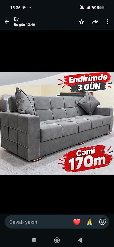 Boz rəngli, müasir dizaynlı 3 nəfərlik divan. - Yumşaq, toxuması zərif lalafo.az -da Boz rəngli, müasir dizaynlı 3 nəfərlik divan. - Yumşaq, toxuması zərif