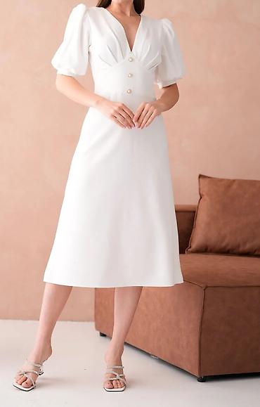 mango canta: Zərif ağ midi don S/razmer - Stil: Klassik və romantik siluet — 2