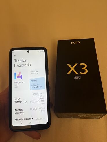 xiomi civi 1: Poco X3 NFC, 64 GB, rəng - Boz, Barmaq izi