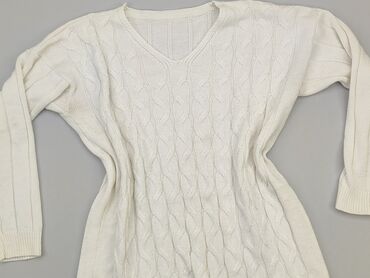 białe eleganckie bluzki z długim rękawem: Tunika, L, stan - Dobry